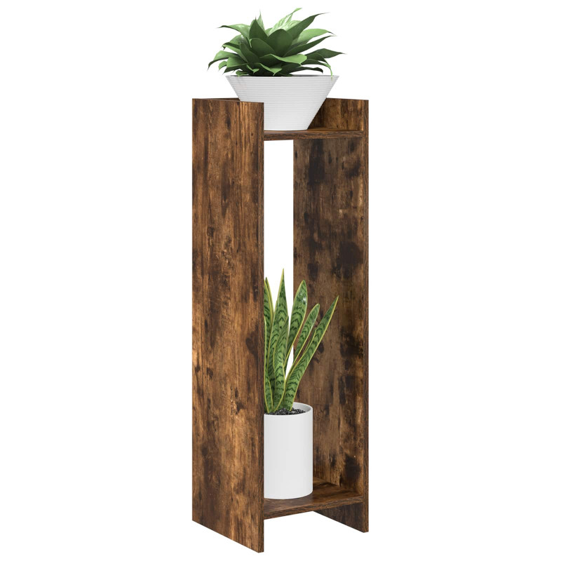 Stojak na rośliny z półką 2 pcs Dąb Wędzony 30 x 30 x 100 cm