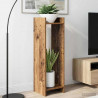 Stojak na rośliny z półką 2 pcs Stare drewno 30 x 30 x 100 cm