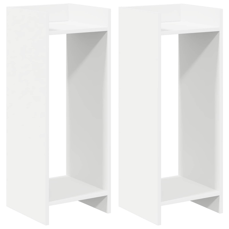 Stojak na rośliny z półką 2 pcs Biały 30 x 30 x 80 cm