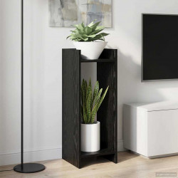 Stojak na rośliny z półką 2 pcs Czarny Dąb 30 x 30 x 80 cm
