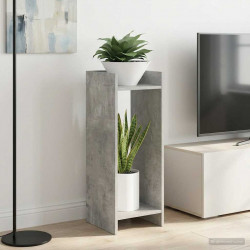 Stojak na rośliny z półką 2 pcs Betonowy Szary 30 x 30 x 80 cm