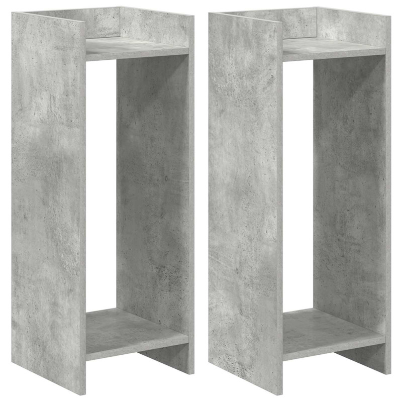 Stojak na rośliny z półką 2 pcs Betonowy Szary 30 x 30 x 80 cm