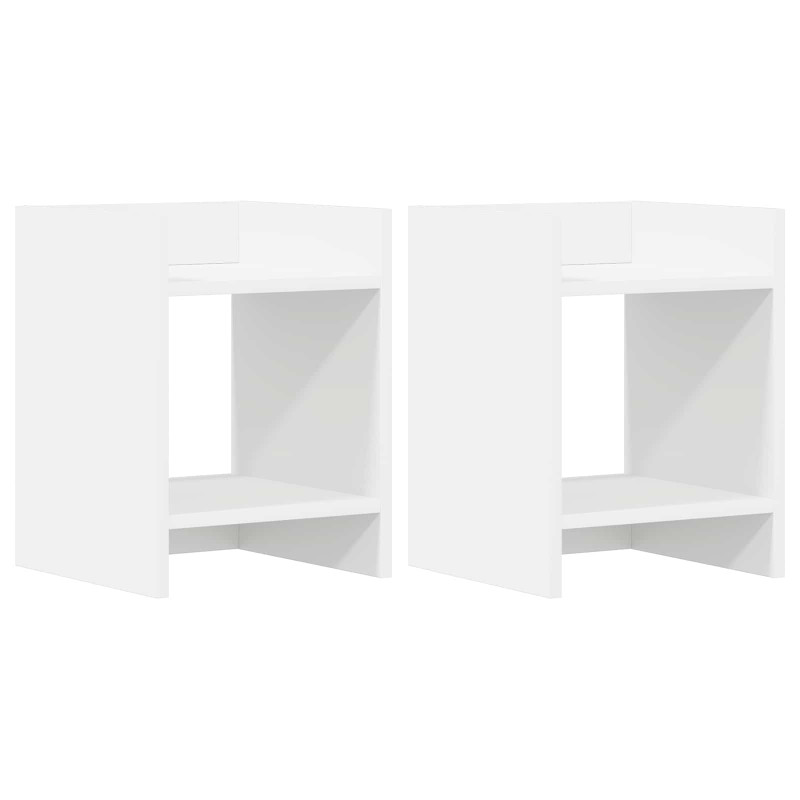 Stojak na rośliny z półką 2 pcs Biały 30 x 30 x 40 cm