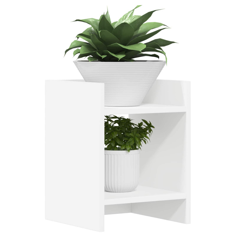 Stojak na rośliny z półką 2 pcs Biały 30 x 30 x 40 cm
