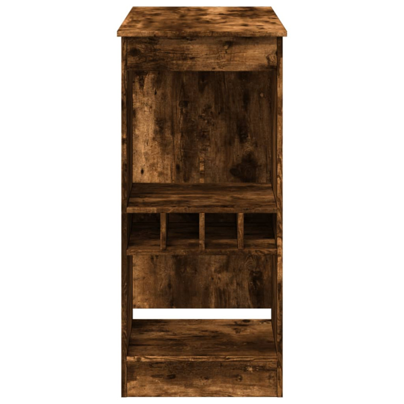Stolik barowy z przegródkami, przydymiony dąb, 90x47,5x103,5 cm