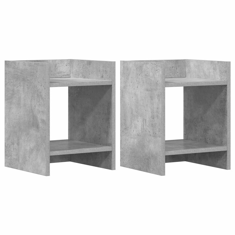 Stojak na rośliny z półką 2 pcs Betonowy Szary 30 x 30 x 40 cm