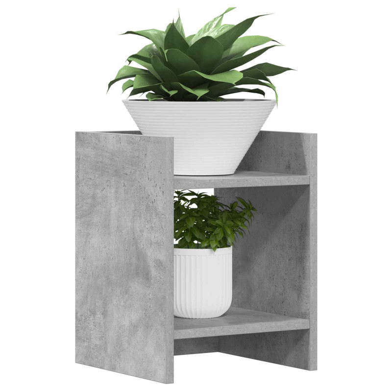 Stojak na rośliny z półką 2 pcs Betonowy Szary 30 x 30 x 40 cm