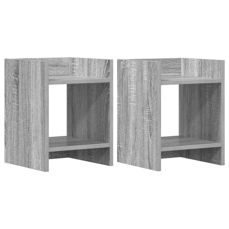 Stojak na rośliny z półką 2 pcs Szary Sonoma 30 x 30 x 40 cm
