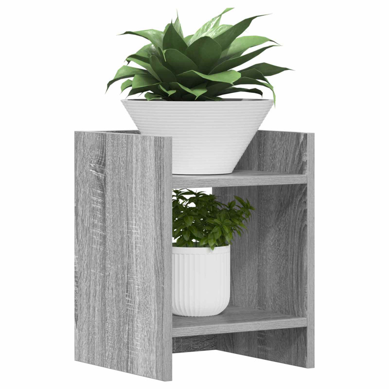 Stojak na rośliny z półką 2 pcs Szary Sonoma 30 x 30 x 40 cm