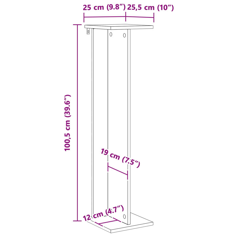 Stojak na rośliny 2 pcs Biały 25 x 25,5 x 100,5 cm