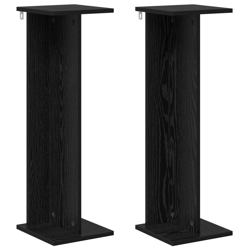 Stojak na rośliny 2 pcs Czarny Dąb 25 x 25,5 x 80,5 cm