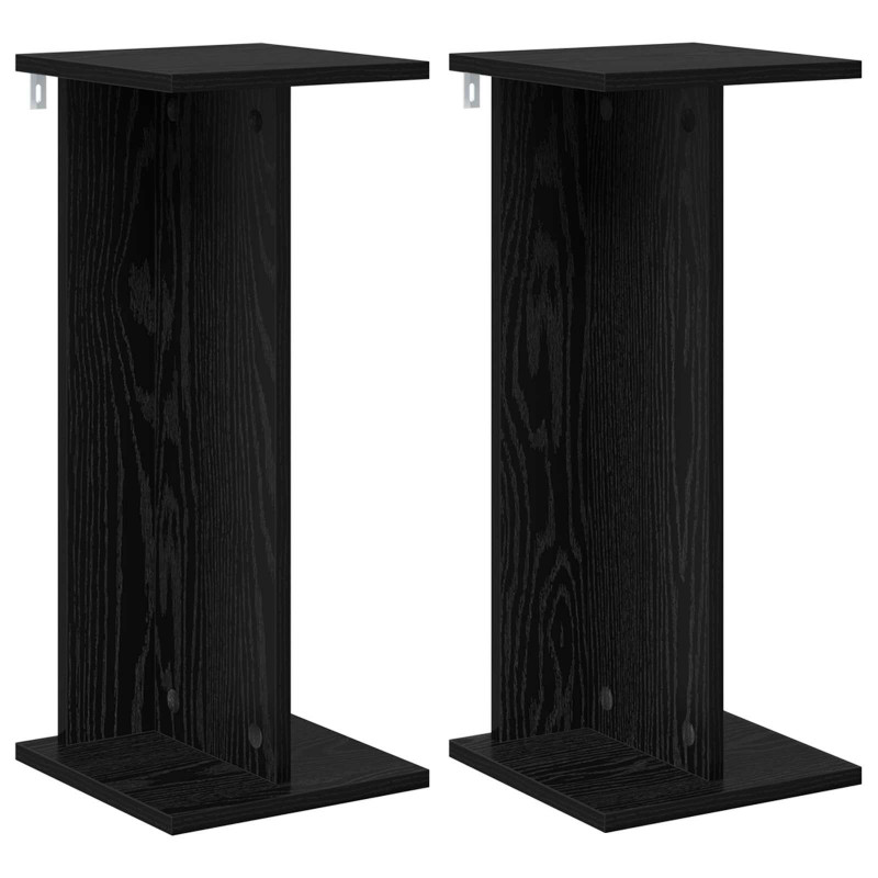 Stojak na rośliny 2 pcs Czarny Dąb 25 x 25,5 x 60,5 cm