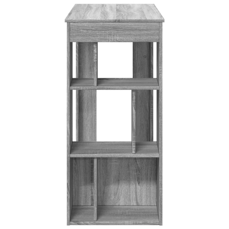 Stolik barowy z przegrodami, szary dąb sonoma, 102x50x103,5 cm