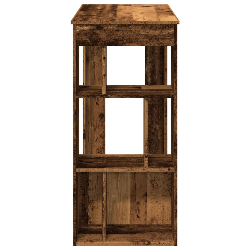 Stolik barowy z przegrodami, stare drewno, 102x50x103,5 cm