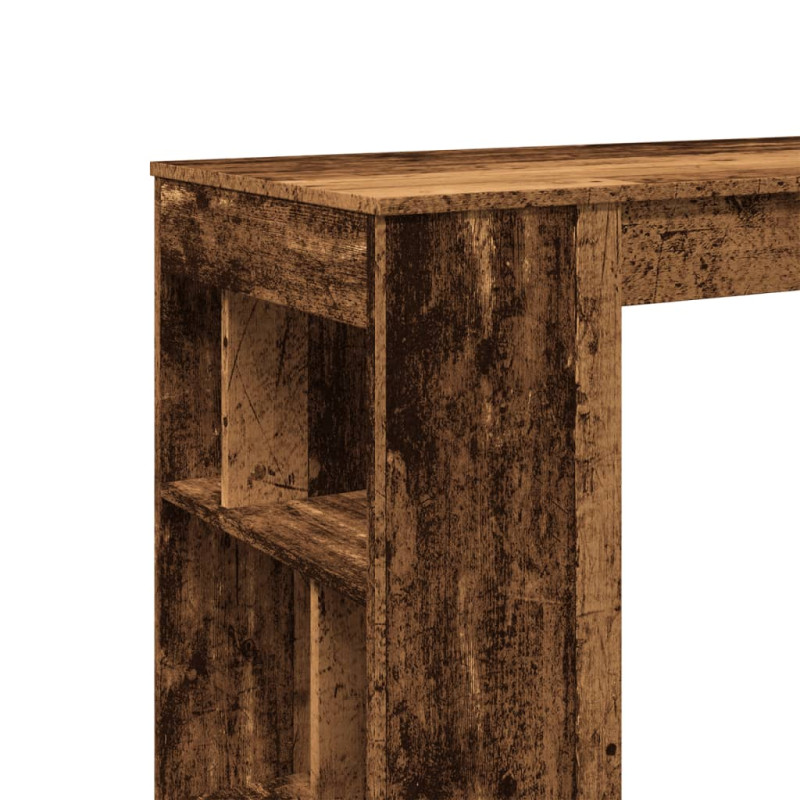 Stolik barowy z przegrodami, stare drewno, 102x50x103,5 cm