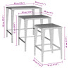 Stoliki ogrodowe wsuwane pod siebie, 3 szt., czarne, rattan PE