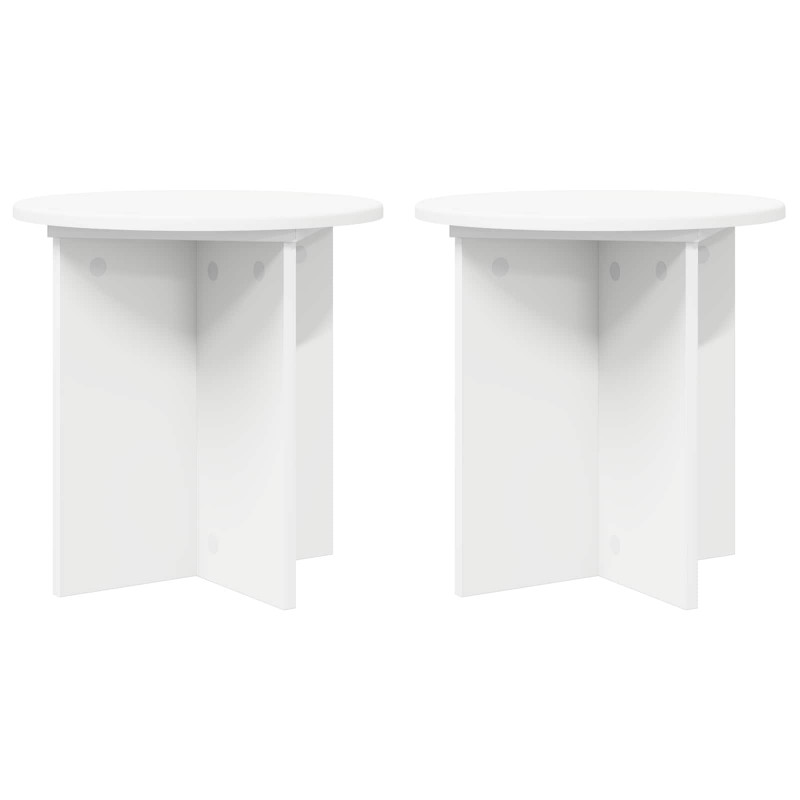 Stojak na rośliny 2 pcs Biały Ø40 x 40 cm Drewno inżynieryjne