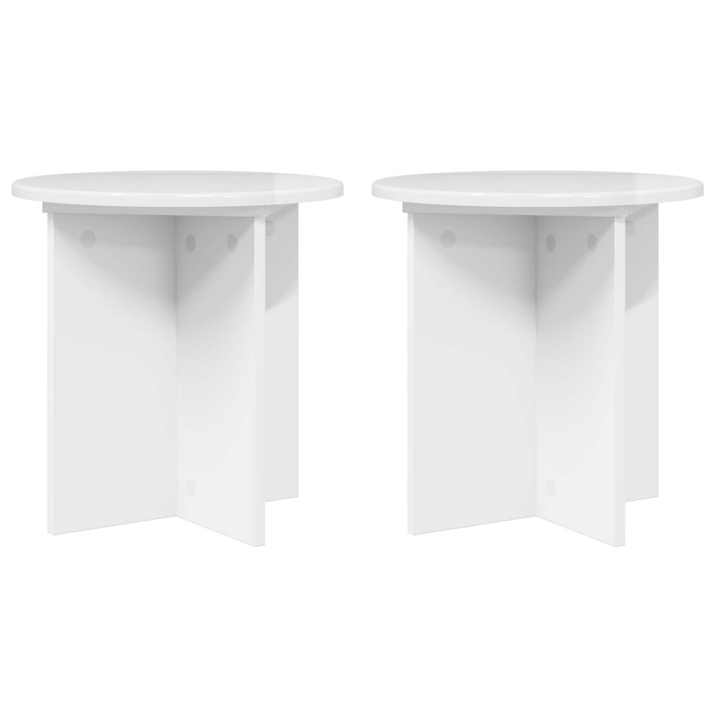 Stojak na rośliny 2 pcs Biały wysoki połysk 40 x 40 x 40 cm