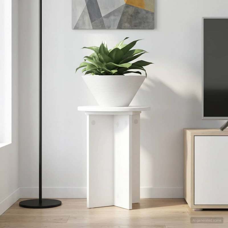Stojak na rośliny 2 pcs Biały Ø29,5 x 40 cm Drewno inżynieryjne