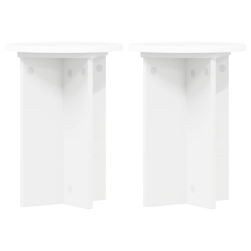 Stojak na rośliny 2 pcs Biały Ø29,5 x 40 cm Drewno inżynieryjne