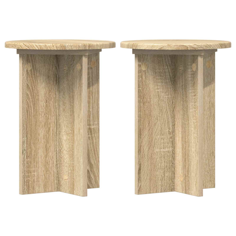 Stojak na rośliny 2 pcs dąb Sonoma Ø29,5 x 40 cm