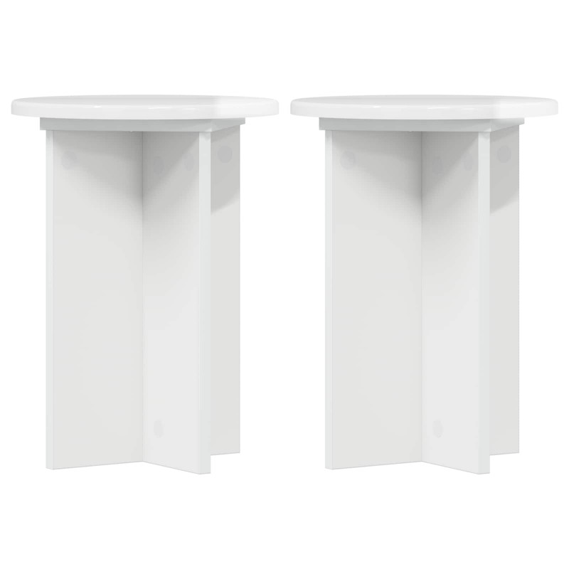 Stojak na rośliny 2 pcs Biały wysoki połysk Ø29,5 x 40 cm
