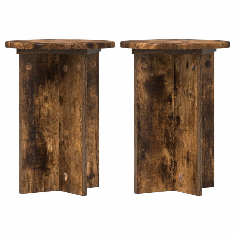 Stojak na rośliny 2 pcs Dąb wędzony Ø29,5 x 40 cm