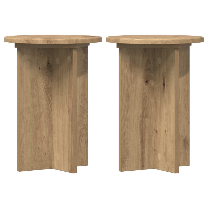 Stojak na rośliny 2 pcs Dąb artisan Ø29,5 x 40 cm