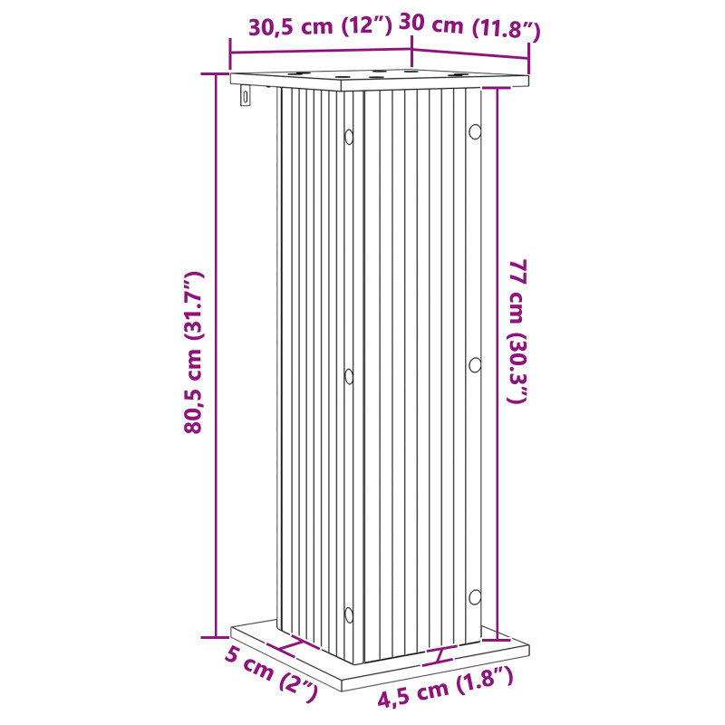Stojak na rośliny 2 pcs dąb Sonoma 30,5 x 30 x 80,5 cm
