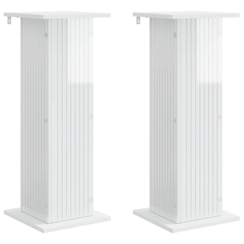 Stojak na rośliny 2 pcs Biały wysoki połysk 30,5 x 30 x 80,5 cm