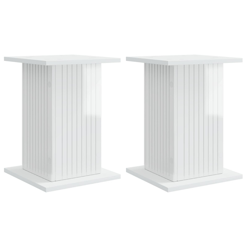 Stojak na rośliny 2 pcs Biały wysoki połysk 30,5 x 30 x 43 cm