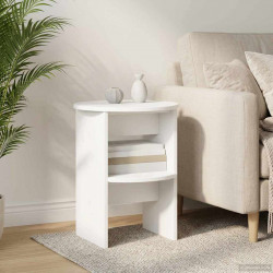 Szafka boczna 2 pcs Biały Ø40 x 50 cm Drewno inżynieryjne
