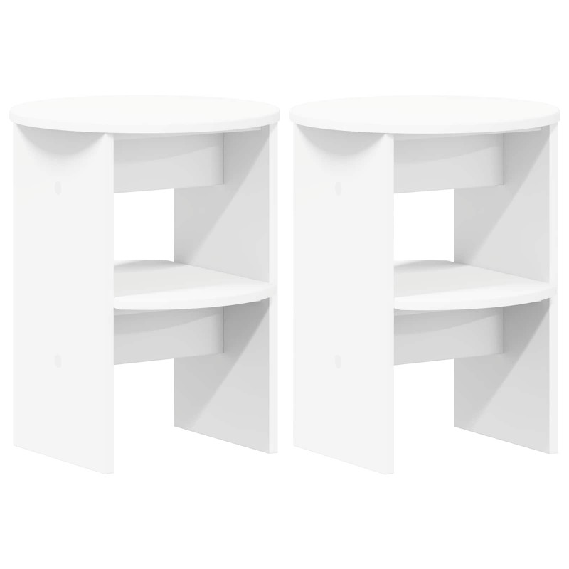 Szafka boczna 2 pcs Biały Ø40 x 50 cm Drewno inżynieryjne