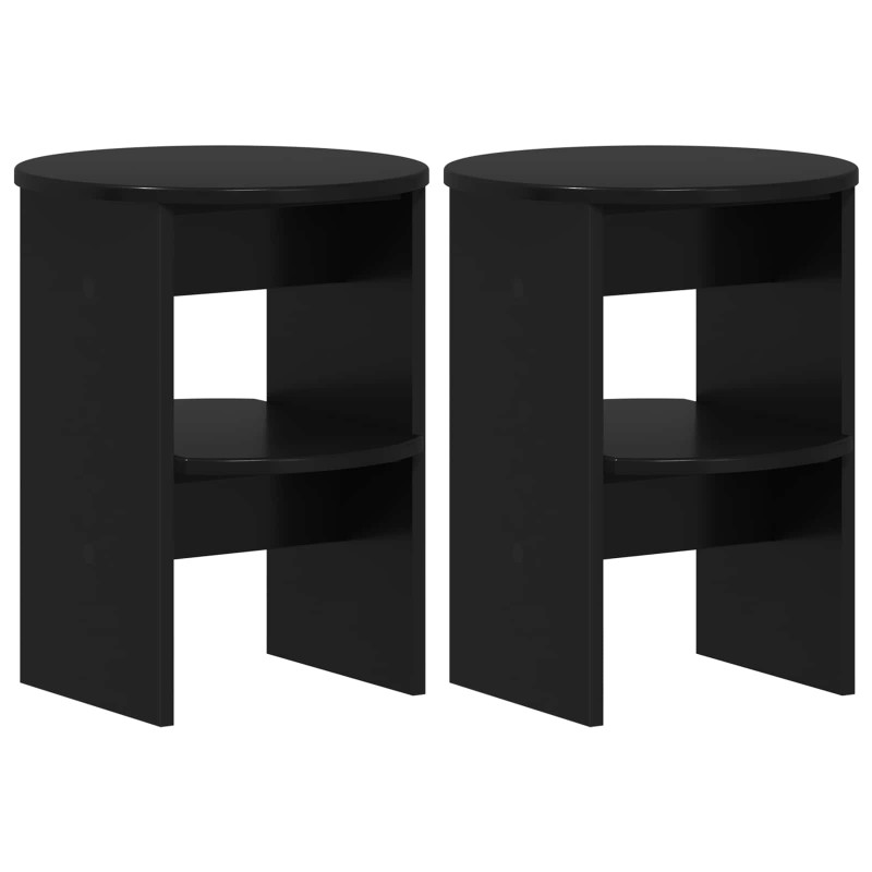 Szafka boczna 2 pcs Czarny Ø40 x 50 cm Drewno inżynieryjne
