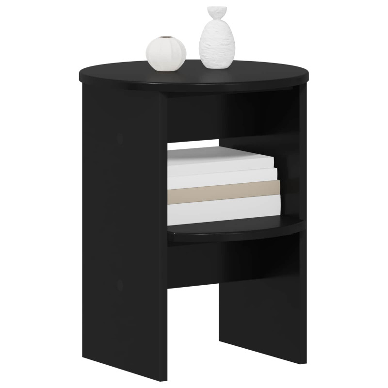 Szafka boczna 2 pcs Czarny Ø40 x 50 cm Drewno inżynieryjne