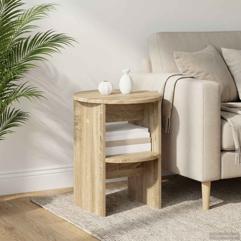 Szafka boczna 2 pcs Dąb Sonoma Ø40 x 50 cm Drewno inżynieryjne