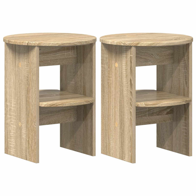 Szafka boczna 2 pcs Dąb Sonoma Ø40 x 50 cm Drewno inżynieryjne