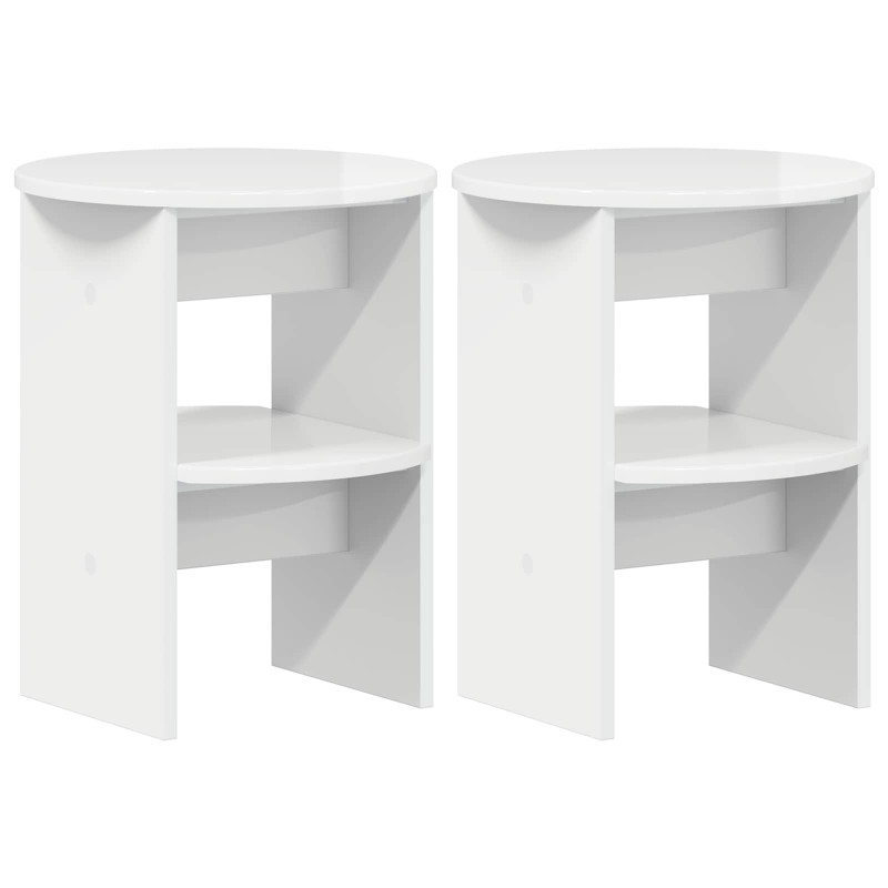 Szafka boczna 2 pcs Biały Wysoki Połysk Ø40 x 50 cm