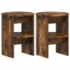 Szafka boczna 2 pcs Dąb Wędzony Ø40 x 50 cm Drewno inżynieryjne