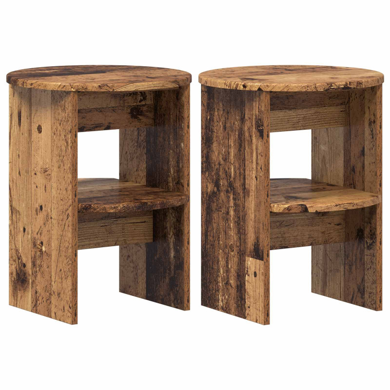 Szafka boczna 2 pcs Stare drewno Ø40 x 50 cm