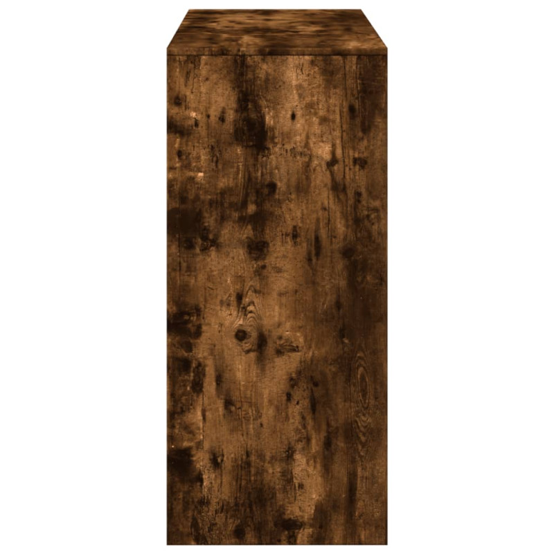 Stolik barowy z półkami, przydymiony dąb, 124x46x103,5 cm