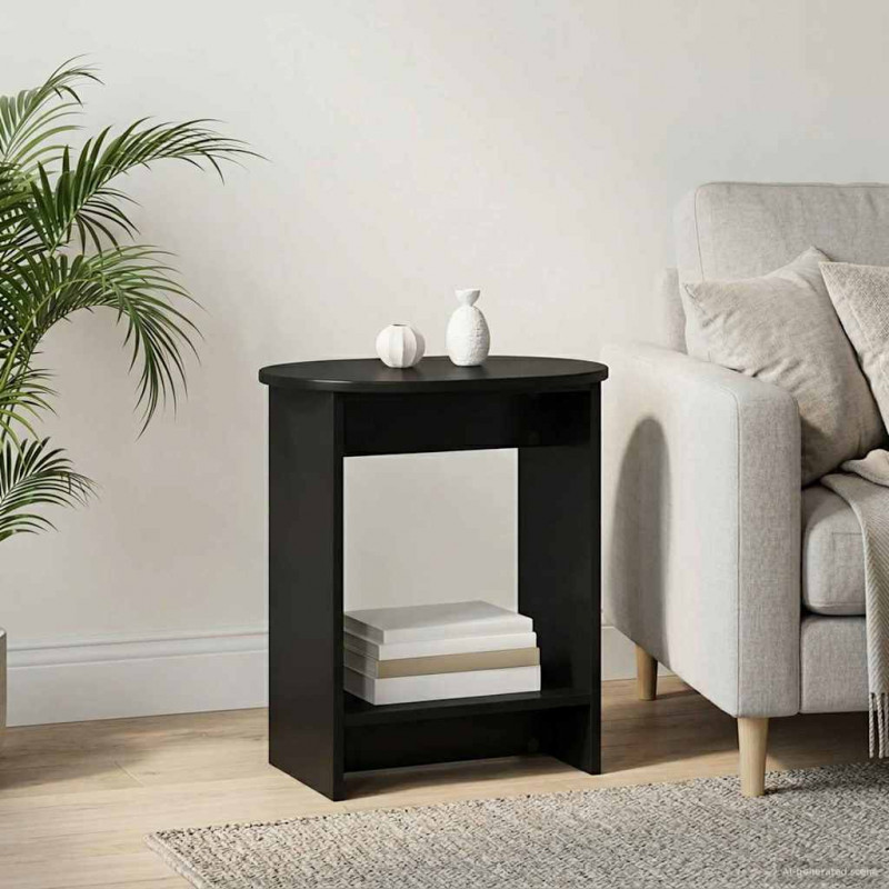 Stolik boczny Czarny 50 x 39,5 x 55 cm Drewno inżynieryjne