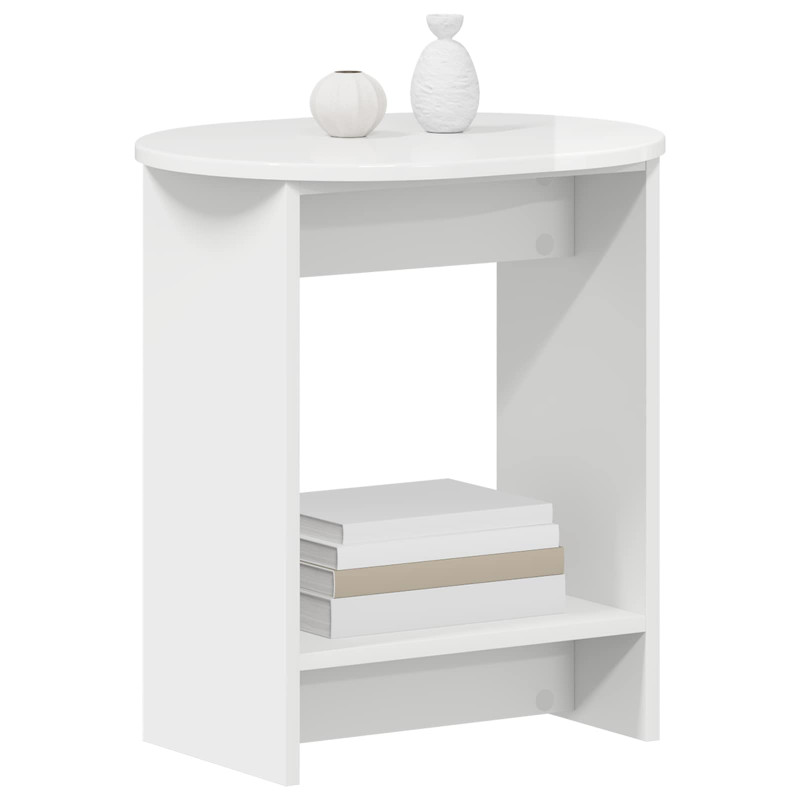 Stolik boczny Biały wysoki połysk 50 x 39,5 x 55 cm