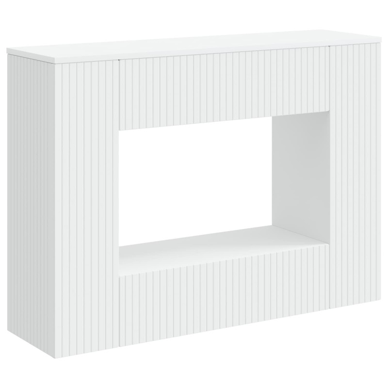 Konsola Paski Biały 101 x 29 x 74 cm Drewno inżynieryjne