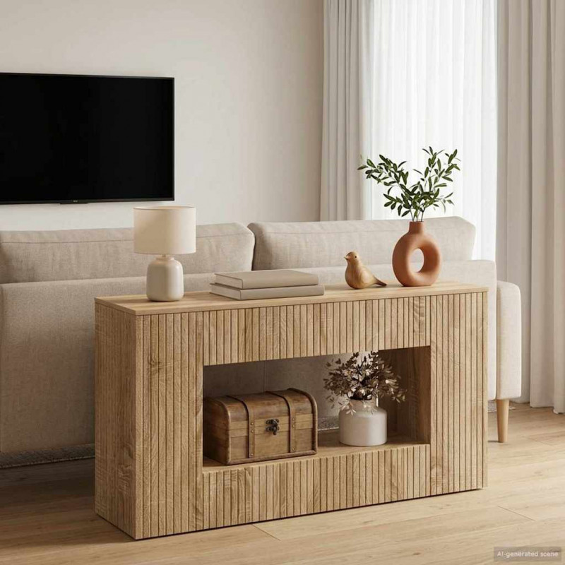 Konsola Paski Dąb Sonoma 101 x 29 x 74 cm Drewno inżynieryjne