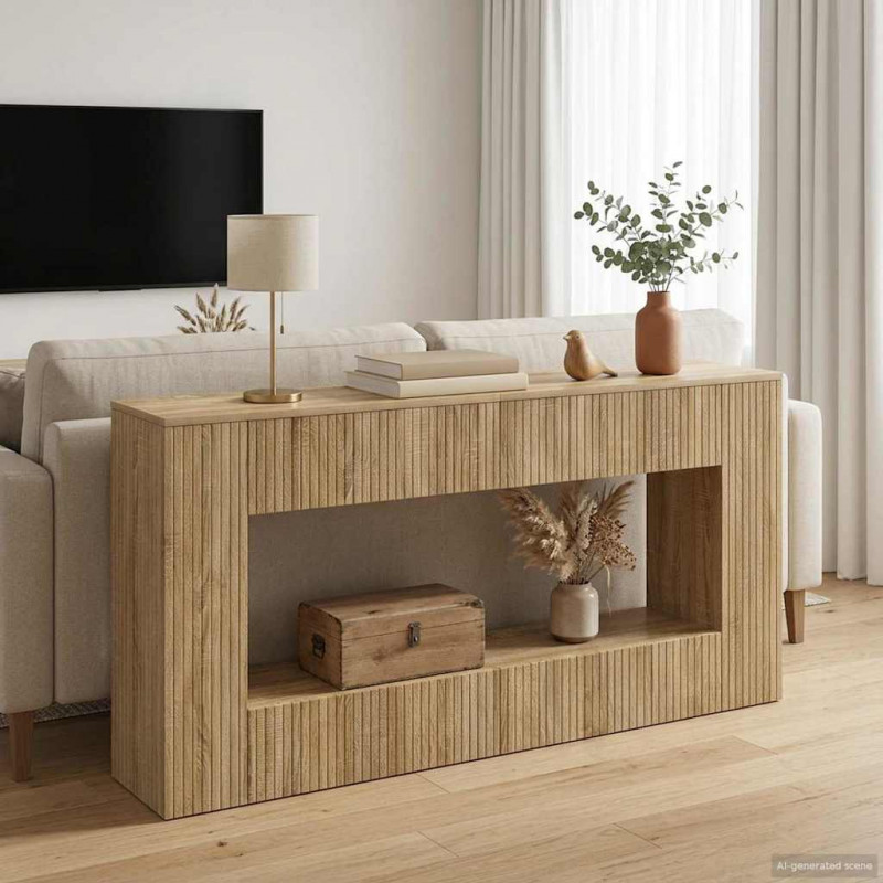Konsola Paski Dąb Sonoma 155 x 29 x 74 cm Drewno inżynieryjne