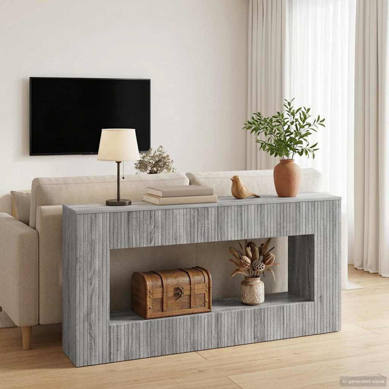 Konsola Paski Szary Sonoma 155 x 29 x 74 cm Drewno inżynieryjne