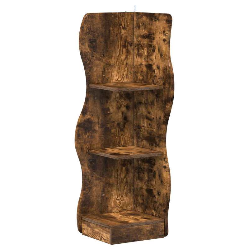 Półka narożna Dąb wędzony 34 x 33 x 102 cm Drewno inżynieryjne