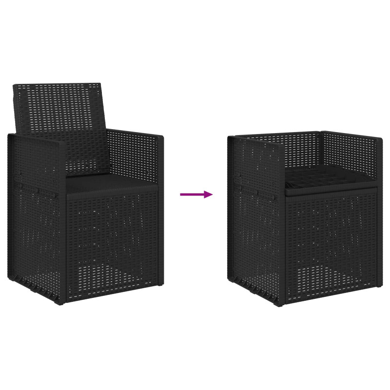 Krzesła do ogrodu 2 pcs Antracyt 53 x 47 x 88,5 cm PP
