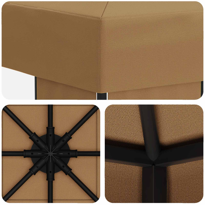 Altana 3 x 3 m Beżowy Poliester i Stal 190 gsm